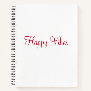 Carnet Red happy vibes vacances simple minimum calligraph