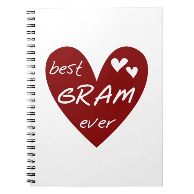 Carnet Red Heart Meilleur Cadeaux Gram Ever (Devant)