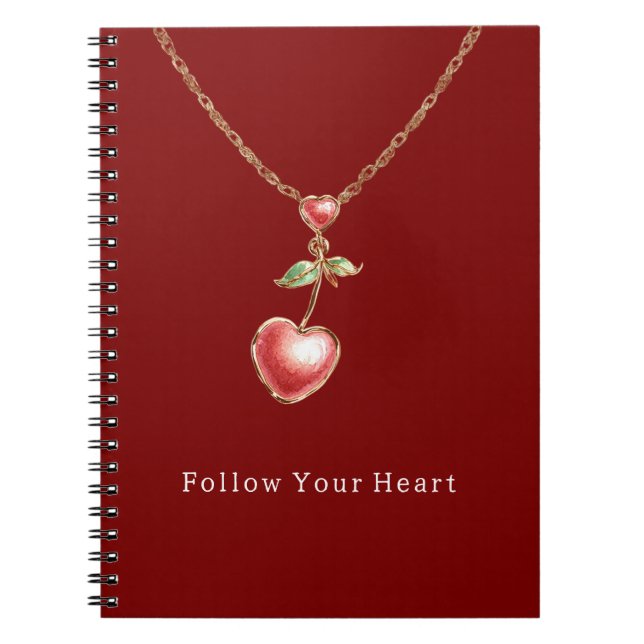 Carnet Red Hearts Gold Necklace (Devant)