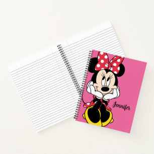 Carnet Red Minnie Tête dans les mains - Ajouter votre n