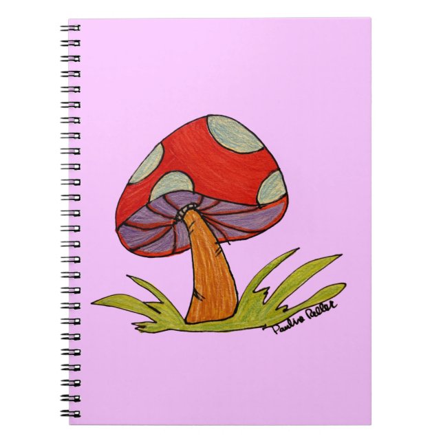 Carnet Red Mushroom with purple background (Devant)