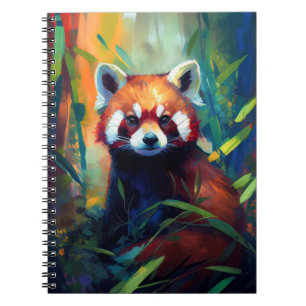 Carnet Red Panda Animal Portrait Peinture Forêt faunique