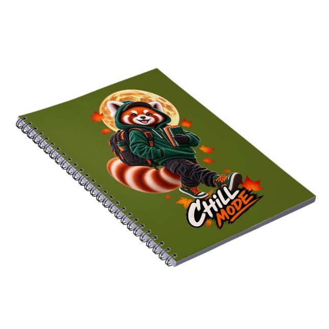 Carnet Red Panda Chill Mode School Notebook (Côté Droit)