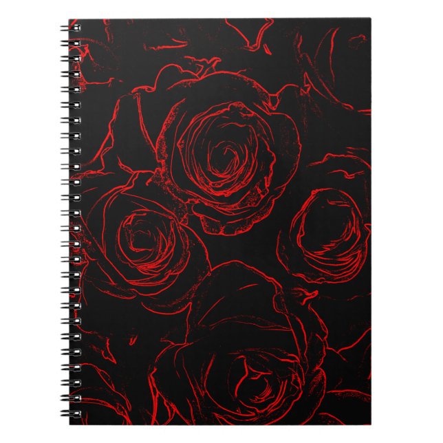 Carnet Red Roses Arrière - plan noir (Devant)