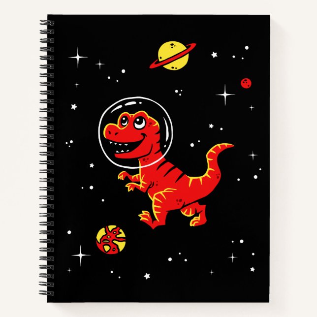 Carnet Red Tyrannosaurus Rex Dinos Dans L'Espace (Devant)