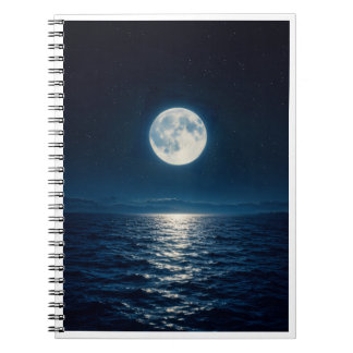Carnet Reflet d'eau de pleine lune Lumière de lune abstra