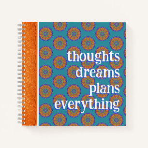 Carnet Réflexions Dreams Plans Boho Mandala Motif
