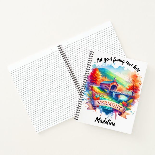 Carnet Réflexions du Vermont sur les ponts d'automne (Intérieur)