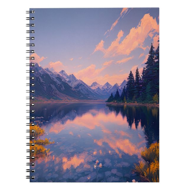 Carnet Réflexions sur le paisible lac Mountain (Devant)