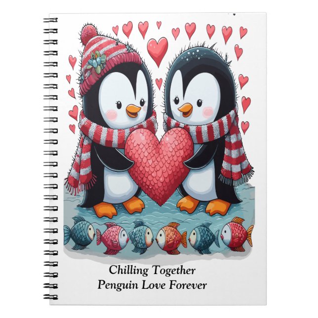 Carnet Refroidissez l'amour des pingouins pour la Saint-V (Devant)