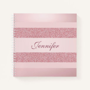 Carnet Regard scintillant couleur or rose écriture manusc