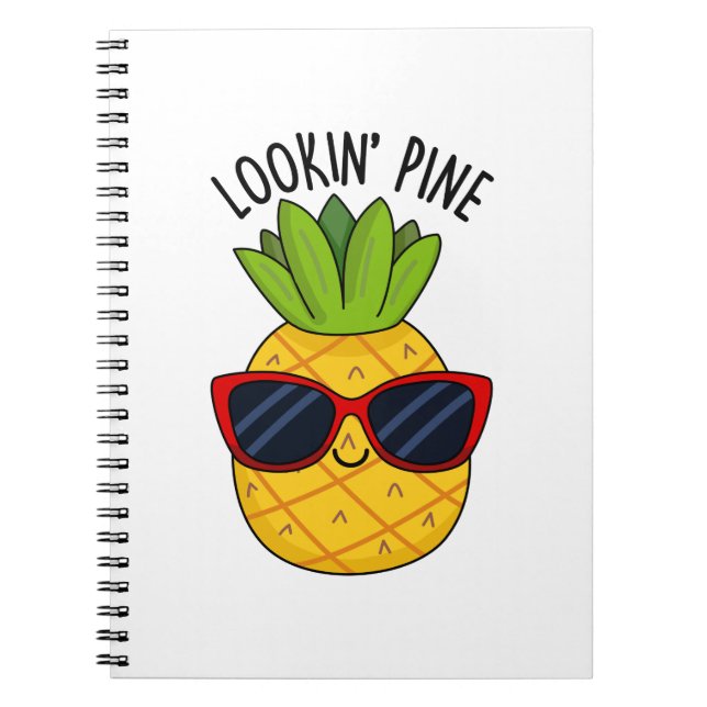 Carnet Regardant au pin blague de l'ananas drôle  (Devant)