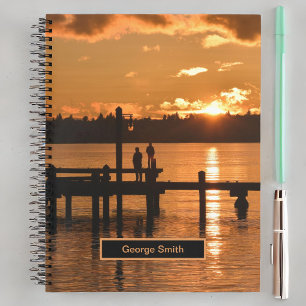 Carnet Regarder le coucher du soleil sur le lac