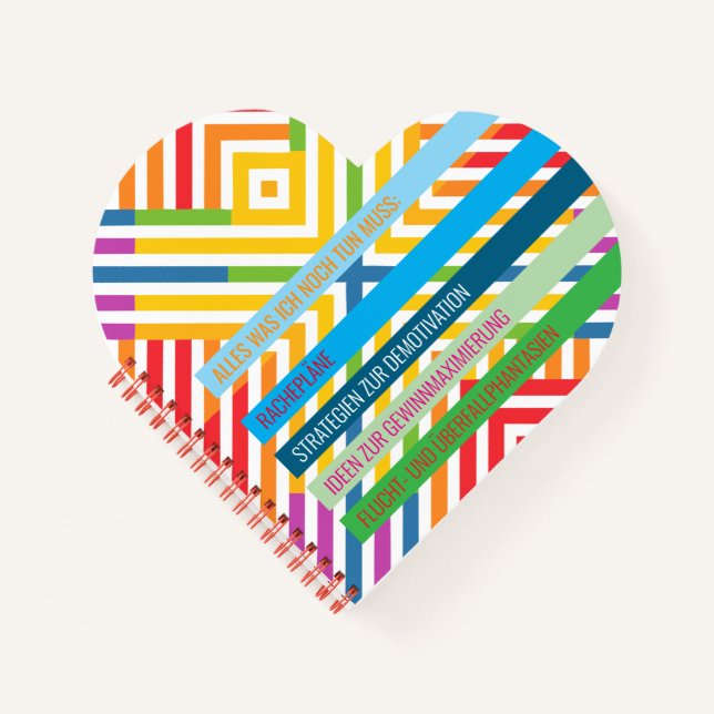 Carnet Regenbogen Notizblock Herzen Ironisch (Devant)