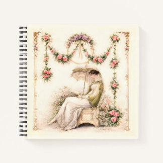 Carnet Regency Rose Garden Reading Lady