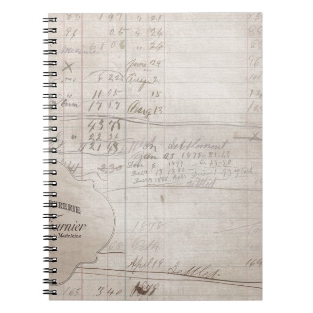 Carnet Registre manuscrit vintage (Devant)