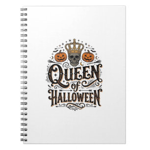 Carnet Reine de Halloween Vintage Crâne Chemise Citrouill