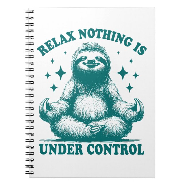 Carnet Relax Rien N'Est Sous Contrôle Sloth Yoga (Devant)