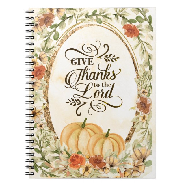 Carnet Remerciez le Seigneur Fleurs d'Automne & Citrouill (Devant)