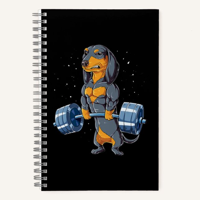 Carnet Remise En Forme De Poids Dachshund Salle De Fitnes (Recto)