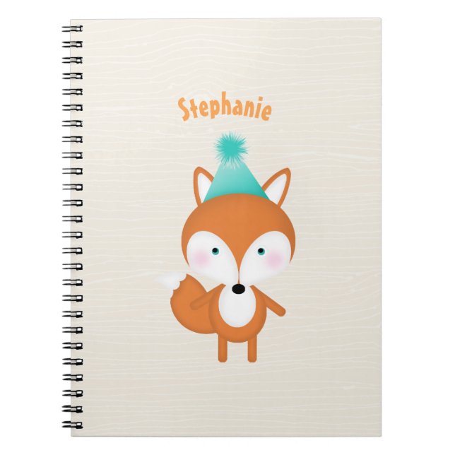 Carnet Renard boisé avec ballons (Devant)