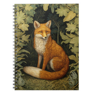 Carnet Renard dans la forêt, style Art nouveau