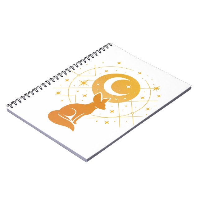 Carnet Renard du désert céleste - Lune et étoiles Cosmiqu (Côté gauche)