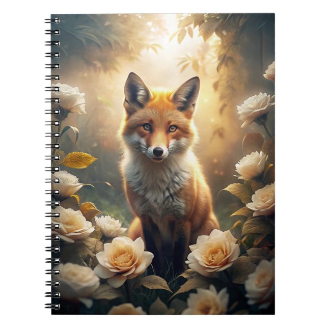 Carnet Renard mignon avec fleurs (Devant)