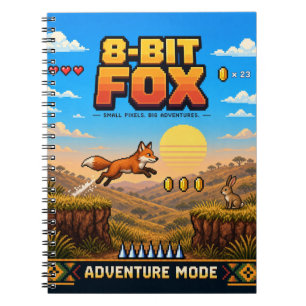 Carnet Renard, Pixel Art Rétro 8 Bits