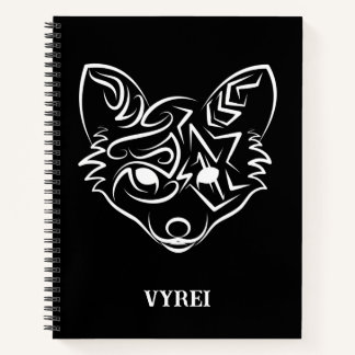 Carnet Renard tribal noir et blanc