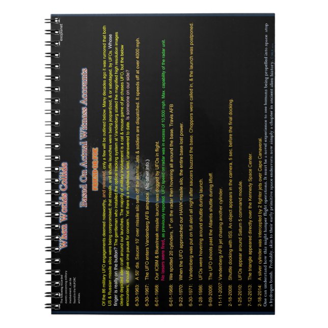 Carnet Rencontres Aliens et militaires (Devant)