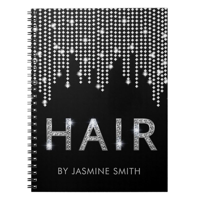 Carnet Rendez-vous chic élégant de cheveux de diamant (Devant)