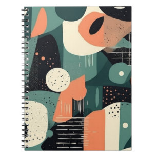 Carnet Renouveau de Memphis Corail Tiel Abstrait Navy