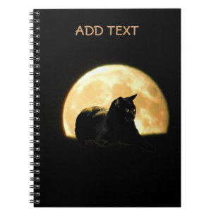 Carnet Repose du chat noir contre la Pleine lune