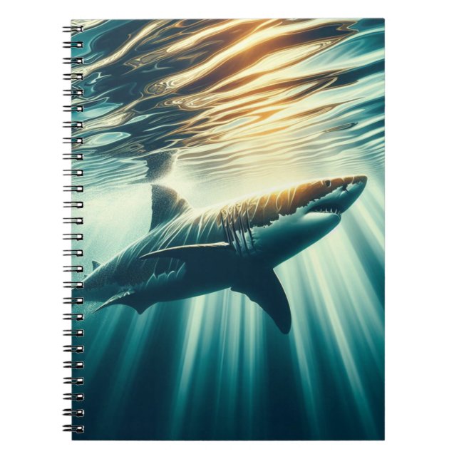 Carnet Requin dans la mer bleue profonde & soleil (Devant)