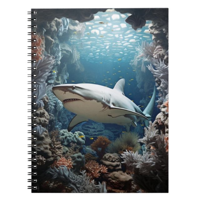Carnet Requin sous-marin sombre 3D (Devant)