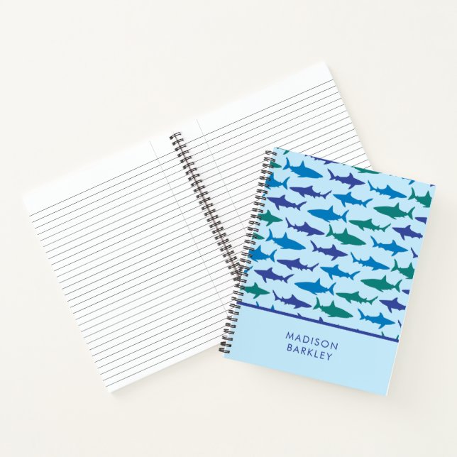 Carnet Requins bleus mignons pour enfants (Intérieur)