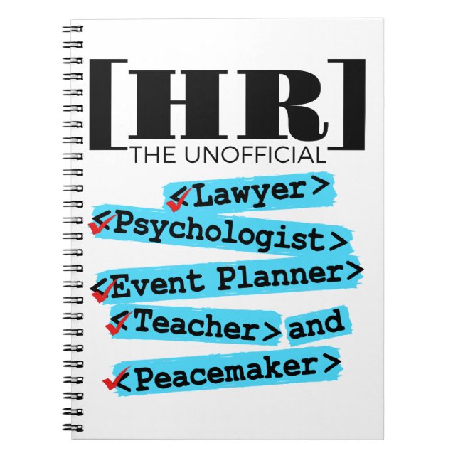 Carnet Ressources humaines RH non officielles amusantes (Devant)