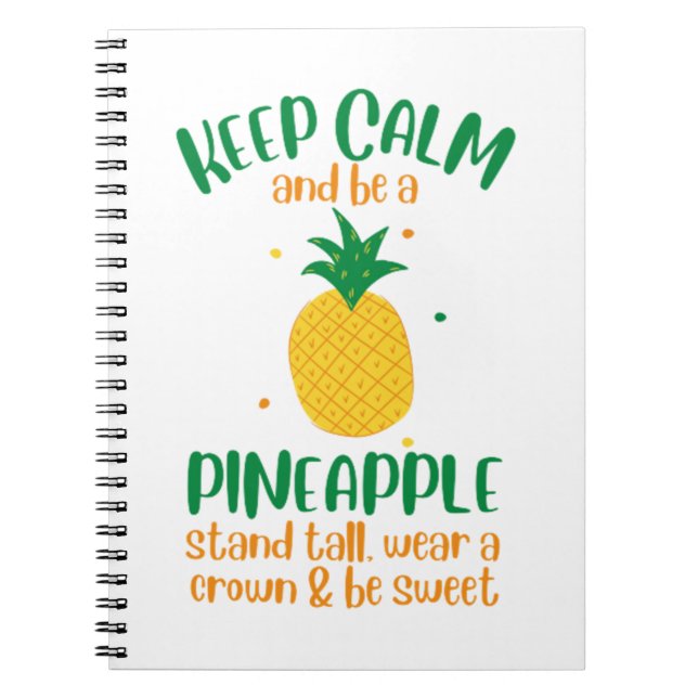 Carnet Restez calme et soyez un été ananas (Devant)