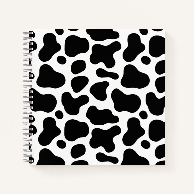 Carnet Retour à l'école l motif léopard noir et blanc (Devant)
