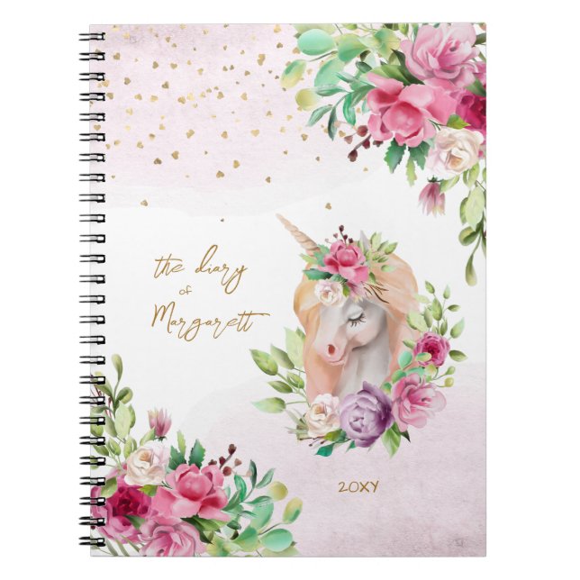 Carnet Retour À L'École Unicorne Magique Créature Fille E (Devant)
