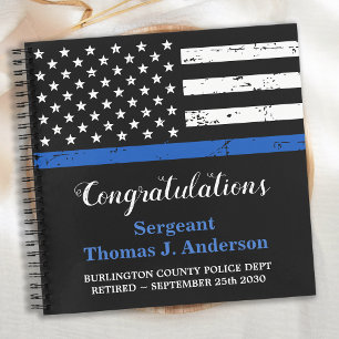 Carnet Retraite de police Personnalisez Thin Blue Line In