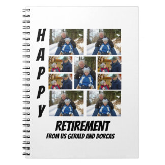 Carnet Retraite simple personnalisée 9 Photo Collage