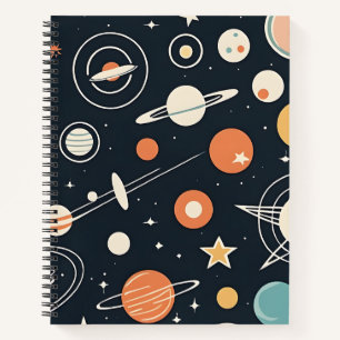 Carnet Retro 1950's Space Age Stars and Planets