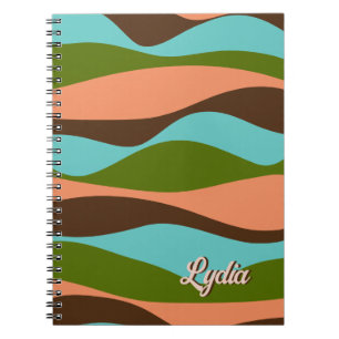 Carnet Retro 1970s Abstrait Stripes Ajouter un nom