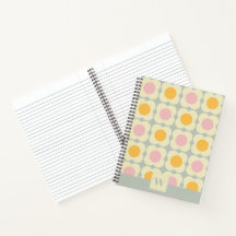 Retro 70s Scandi Flowers - Pink and Yellow on Gray