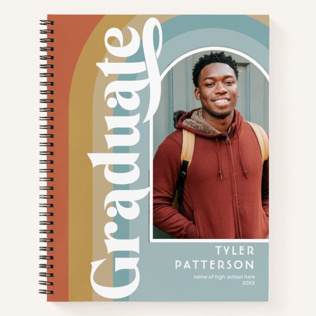 Carnet Retro Arch Photo 2025 Graduation Leavers Book (Devant)