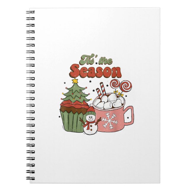 Carnet Retro C'Est La Saison Arbre De Noël Café Snowman (Devant)