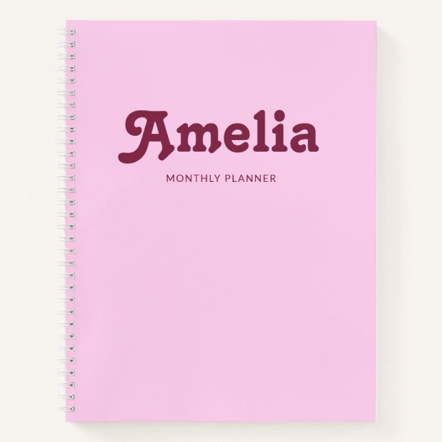 Carnet Retro Decorative Simple Pink Orange (Devant)