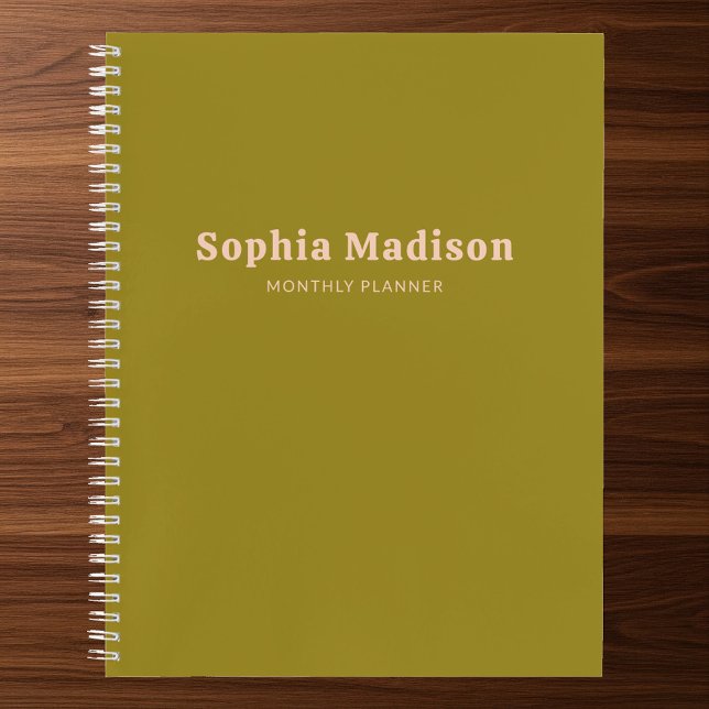 Carnet Retro Gras Vert Simple Rose Pâle (Créateur téléchargé)